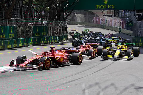Charles Leclerc leads the race